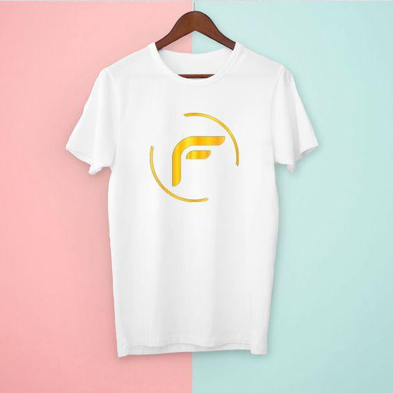 Fendi Gold White T-Shirt Best Quality Fabric Latest Design