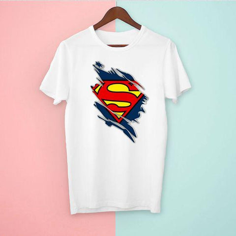 Superman White T-Shirt Best Quality Fabric Latest Design