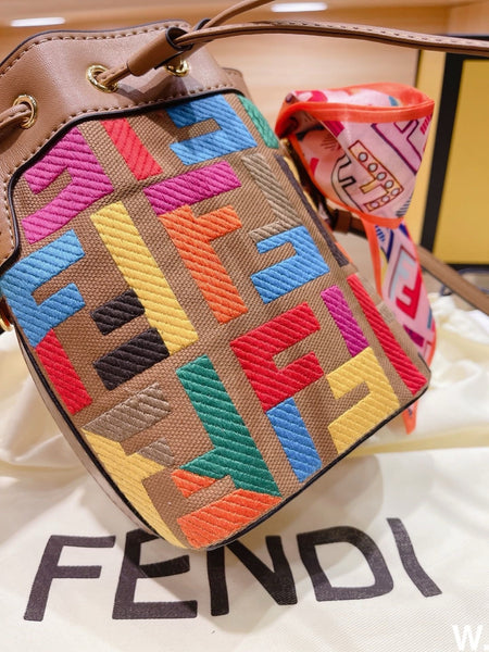 Fendi bucket rainbow bag