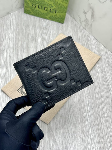 Gucci Black Big GG Limited Edition Leather Wallet