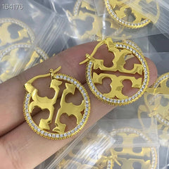 TORY BURCH Crystal Gold Earrings