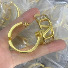 Valentino Crystal Gold Earrings