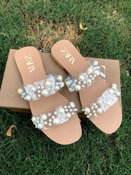 Zara Pearl Flat Slipper