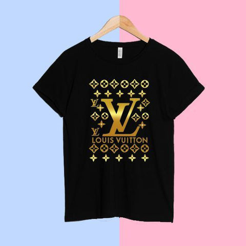 LV Gold T-Shirt Best Quality Fabric Latest Design
