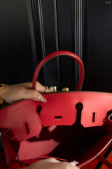 Hermes brikin red handbag