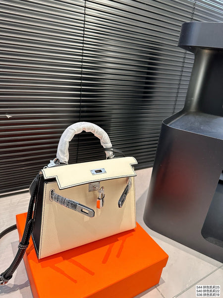 Hermes cream handbag