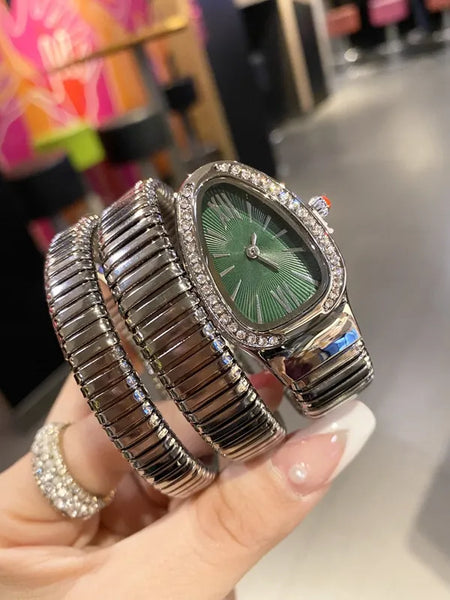 bvlgari Silver Double Surround Serpent-Shaped