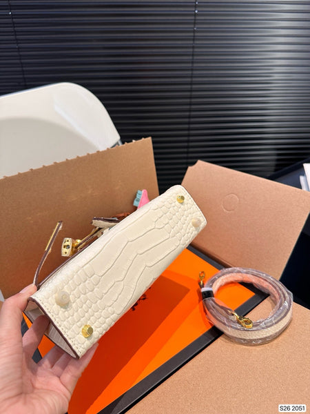 Hermes brikin white handbag