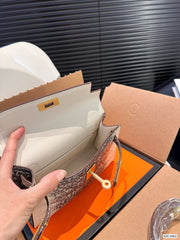 Hermes brikin white black handbag