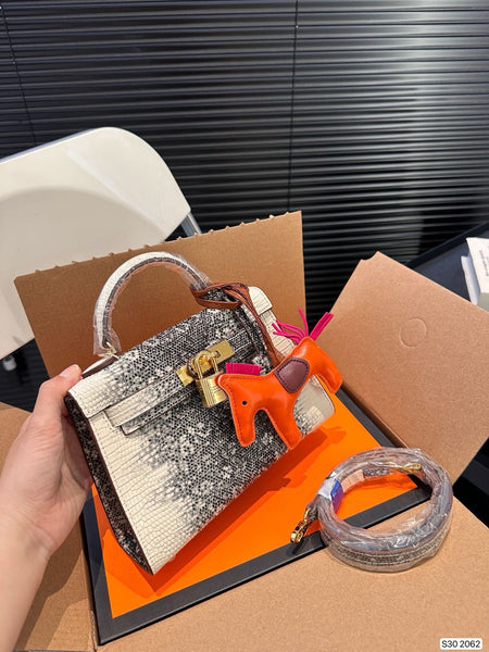 Hermes brikin white black handbag