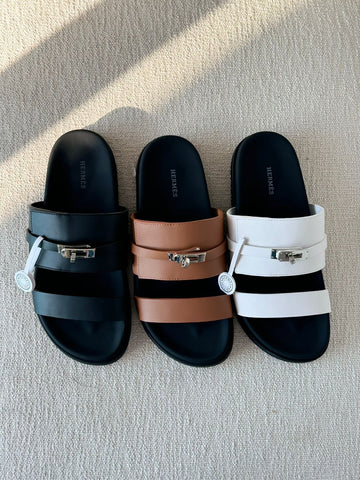 Hermes men's slippers