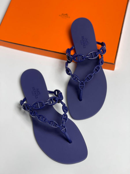 Hermes chain slipper