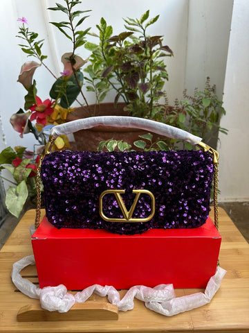 Valentino Purple Studs Edition Bag Latest Model 2025
