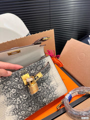 Hermes brikin white black handbag