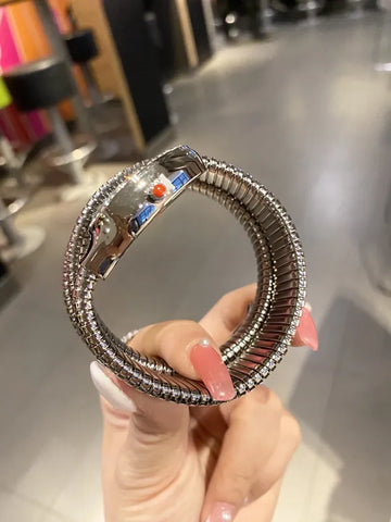 bvlgari Silver Double Surround Serpent-Shaped