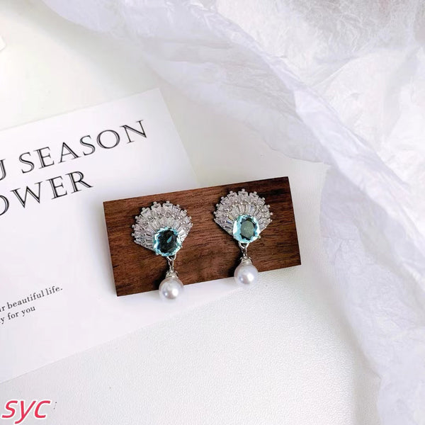SWAROVSKI Silver Grey Seashell  Earrings