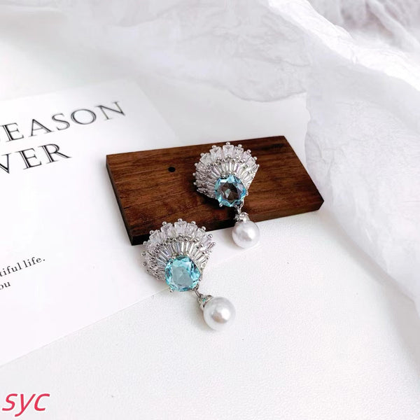 SWAROVSKI Silver Grey Seashell  Earrings