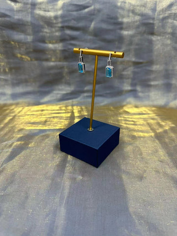 Swarovski Blue Sapphire Sterling Silver Earrings