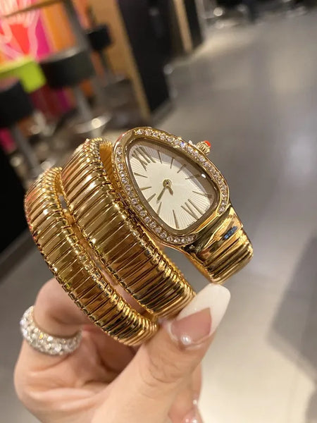 bvlgari Gold Double Surround Serpent-Shaped